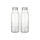 To klart glasflasker med facetslebet diamantmønster til servering fra Frederik Bagger - Denmark