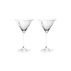 To klare cocktailglas i krystal med facetslebet diamantmønster fra Frederik Bagger, 2 stk.