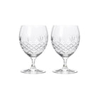 To facetterede klare glas med diamantmønster og stilk til servering fra Frederik Bagger, 2 stk.