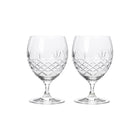 To facetterede klare glas med diamantmønster og stilk til servering fra Frederik Bagger, 2 stk.