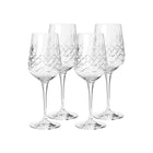 Fire facetslebne krystalglas med riflet diamantmønster i klart glas fra Frederik Bagger, sæt med 4 stk.