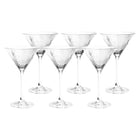Sæt med seks facetslebne cocktailglas i klart krystalglas med diamantmønster fra Frederik Bagger