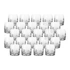 Sæt med 24 klare krystalglas med facetslebet diamantmønster til borddækning og servering fra Frederik Bagger