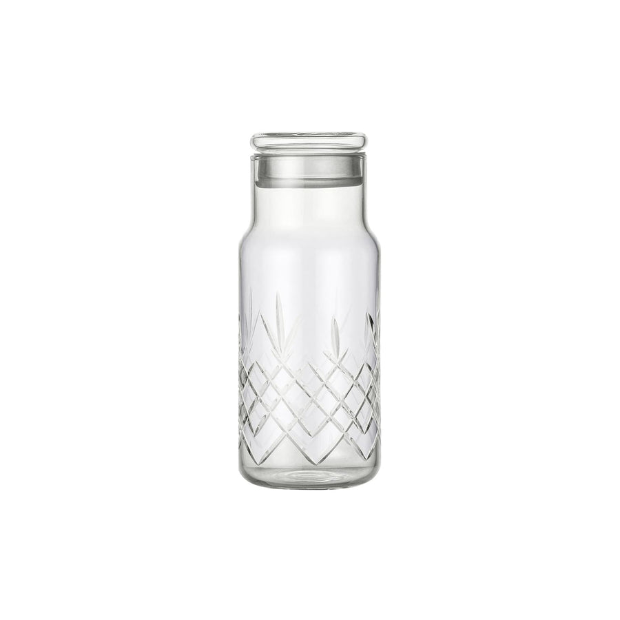Krystalglas karaffel med facetslebet diamantmønster og klart glas fra Frederik Bagger